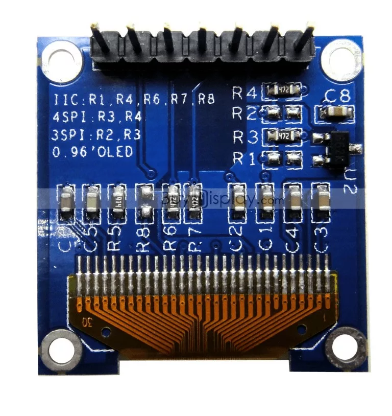 Second image of Ecran OLED Blanche 0.96″ + SPI 7 Pin (avec VCC GND)