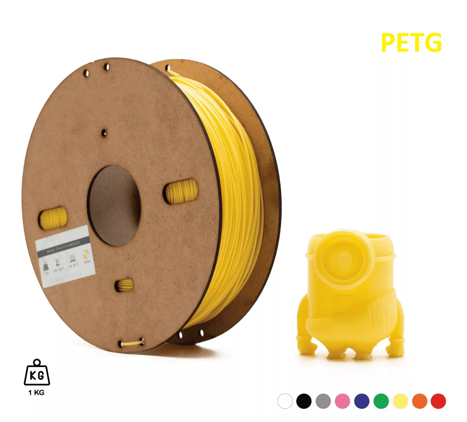 Filament 3D PETG JAUNE 1.75mm