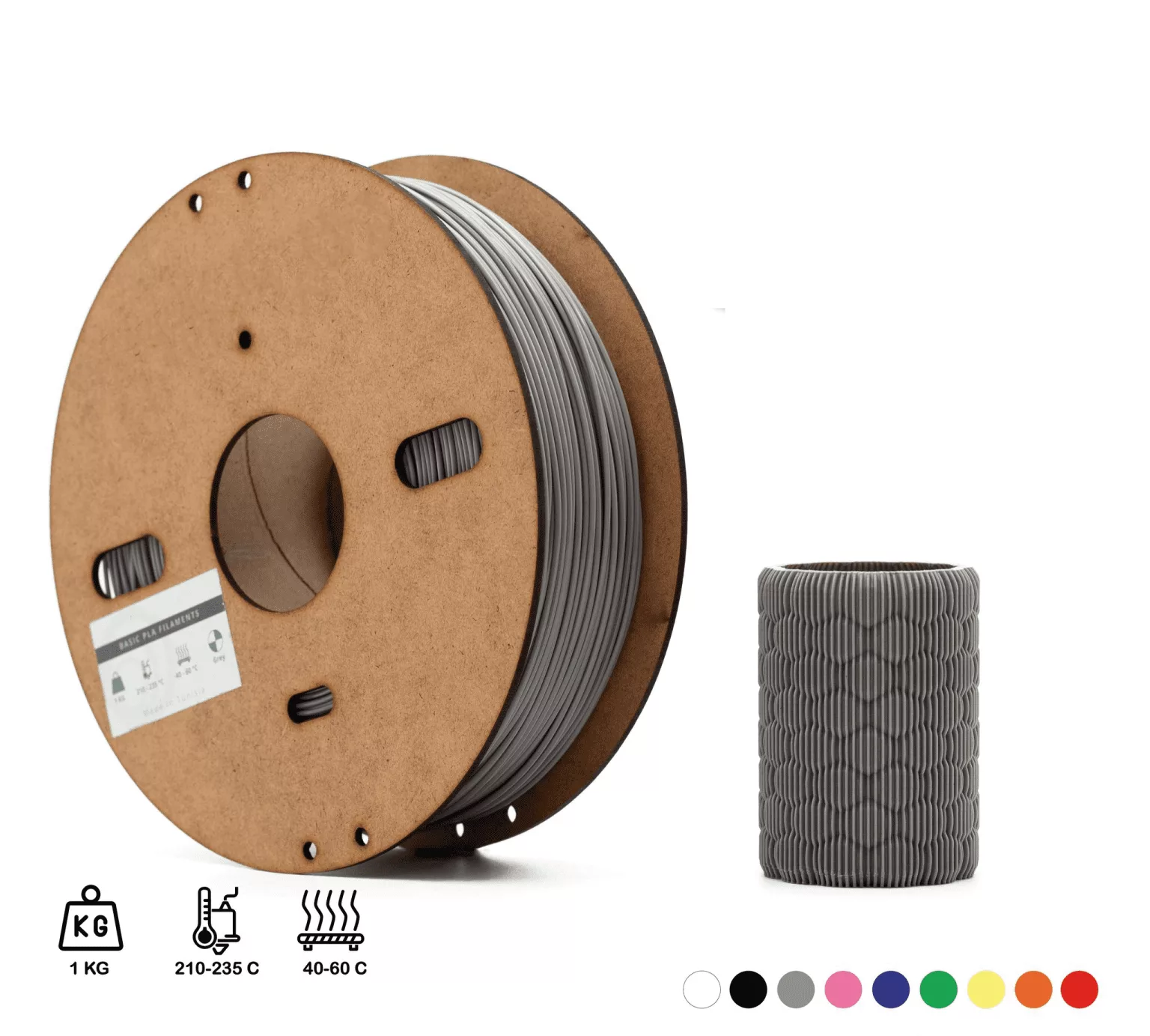 Filament 3D PLA GRIS 1.75mm
