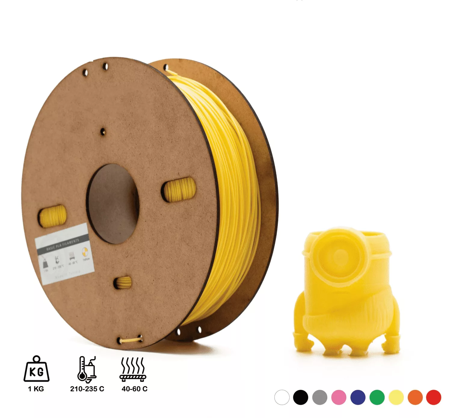 Filament 3D PLA JAUNE 1.75mm