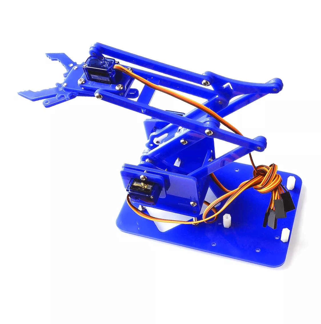 Kit de bras robotique Arduino 4DOF Bleu avec 4 servos