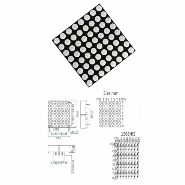 Second image of Matrice LED 8x8 - 3mm 32x32mm CA