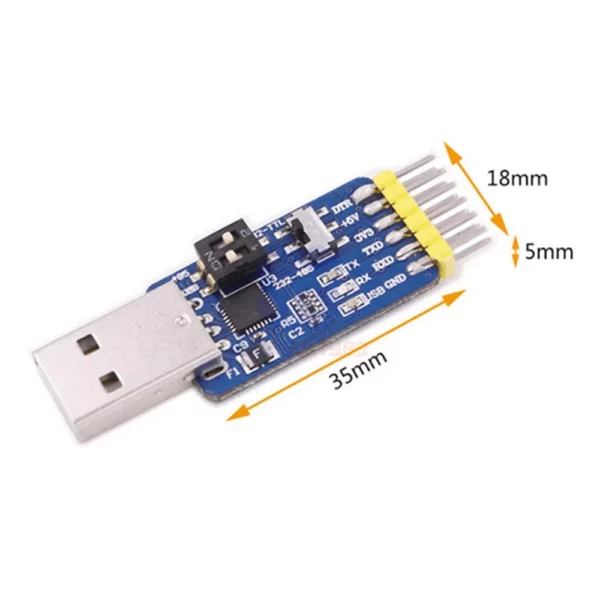 Second image of Module adaptateur multifonction 6en1 CP2102 USB vers TTL 485 232