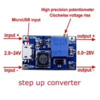Module d’alim élévateur MT3608 2A Micro USB Vin