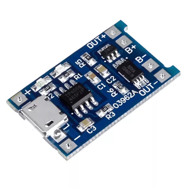 Module de charge de 2 batteries li-ion TP4056 1A – Micro B USB