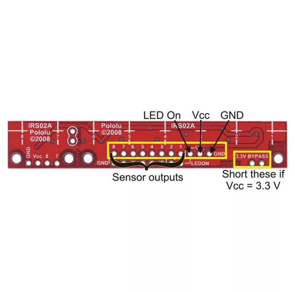 Second image of Module QTR-8RC - Réseau de capteurs de réflectance