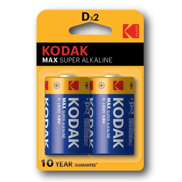 Pack 2 Piles D LR20 Max Alkaline 1.5V