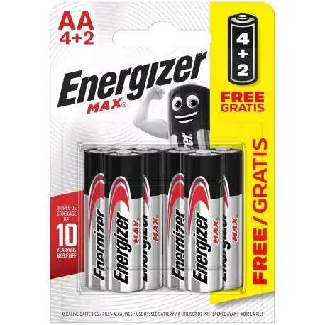 Pile Max AA Energizer Alcaline BP4+2P