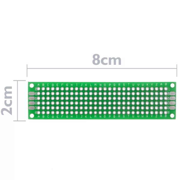 Second image of Plaque perforée 2X8 cm Verte Double Face