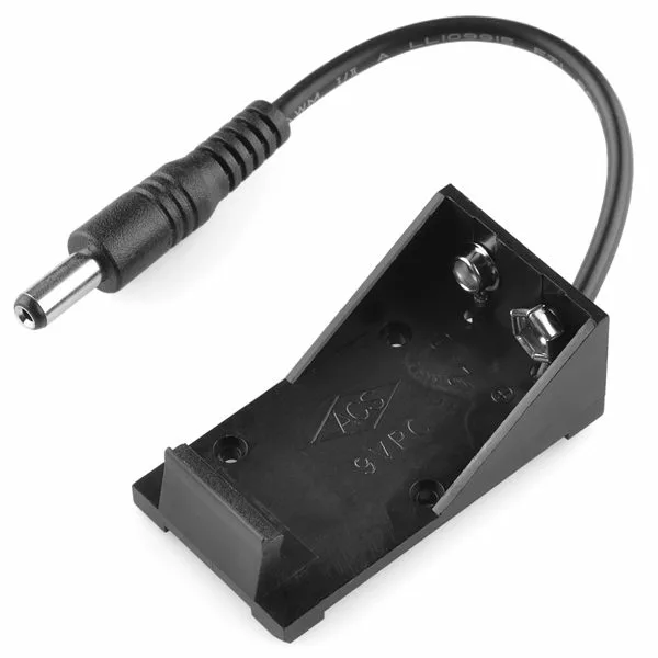 Support pile 9V sans couvercle et avec connecteur DC