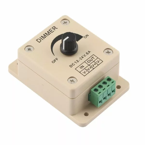 Variateur réglable de luminosité pour bande lumineuse 12-24VDC 8A