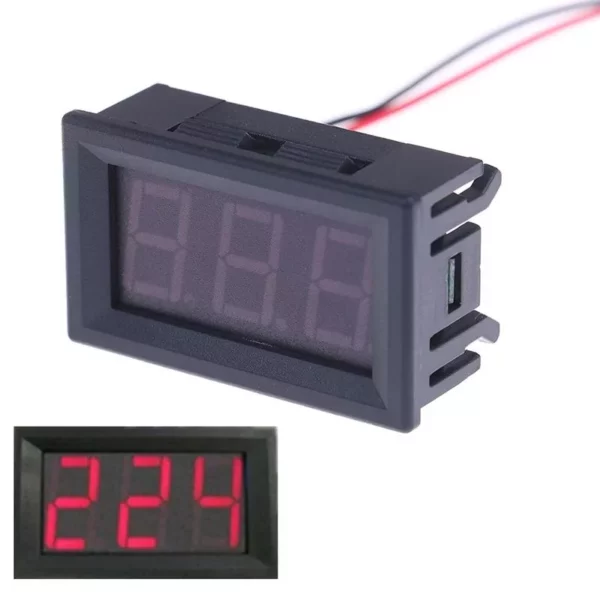 Voltmètre Numérique Rouge AC 70-500V 2 fils 0.56"