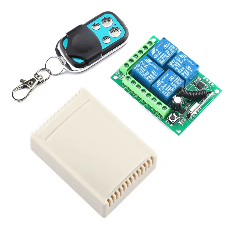 Kit commande 4 relais 433Mhz 12V Kit commande 4 relais 433Mhz 12V – Image 1
