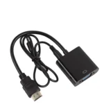 Adaptateur HDMI vers VGA noir avec câble intégré