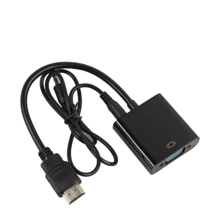 Adaptateur HDMI vers VGA noir avec câble intégré