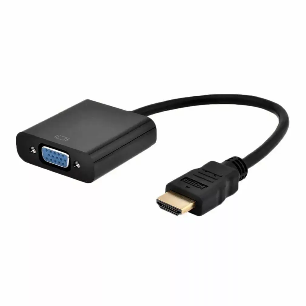 Adaptateur HDMI vers VGA avec câble intégré Adaptateur noir HDMI vers VGA avec connecteur intégré