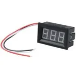 Voltmètre numérique LED avec fils rouge et noir