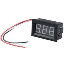 Voltmètre numérique LED avec fils rouge et noir