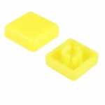 Bouton carrée jaune pour bouton poussoir Noir 12x12x7mm