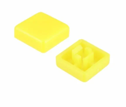 Capuchon jaune carré pour bouton poussoir électronique
