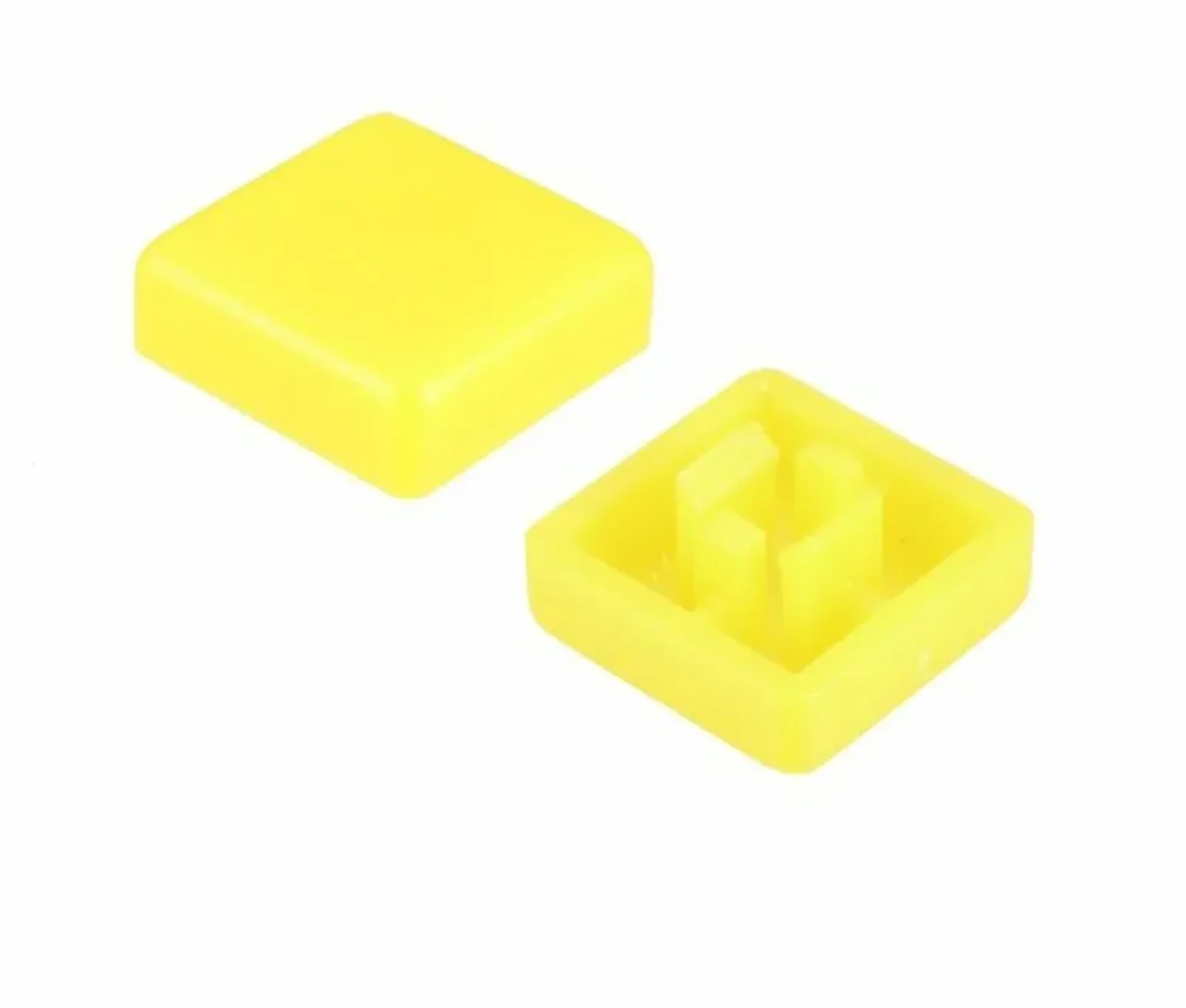 Bouton carrée jaune pour bouton poussoir Noir 12x12x7mm Capuchon jaune carré pour bouton poussoir électronique
