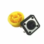 bouton jaune pour bouton poussoir Noir 12x12x7mm – Image 2