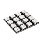 Module carré de 16 LED RGB WS2812B sur fond blanc