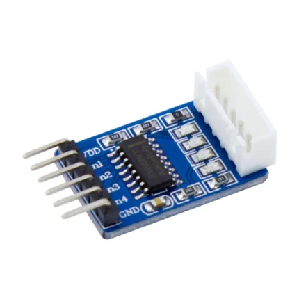 Module électronique bleu avec connecteurs et puce intégrée