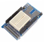 Shield Arduino bleu avec mini breadboard blanche intégrée