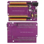 Carte d'extension violette ESP32 38P vue de dessus et dessous