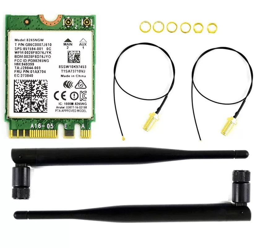 carte-reseau-sans-fil-ac8265-antenne-pour-jetson-nano carte réseau ac8265 - Carte réseau sans fil AC8265+ antenne pour Jetson Nano - Didactico Tunisie