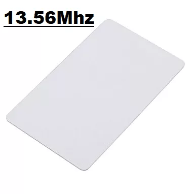 Carte RFID blanche 13.56MHz vue de dessus