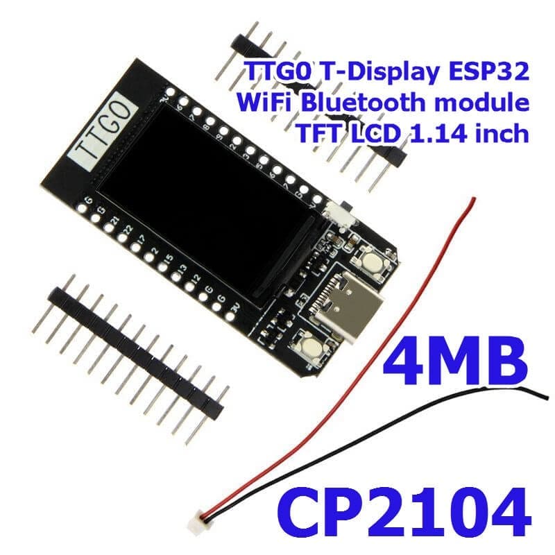 carte-de-developpement-ttgo-esp32-wifi-bluetooth-avec-lcd-1-14-pouces-4mb-cp2104 carte ttgo esp32 - Carte de développement TTGO ESP32 WiFi – Bluetooth avec LCD 1.14 pouces 4MB CP2104 - Didactico Tunisie