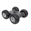 Châssis de robot noir avec quatre roues tout-terrain