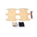 Kit châssis robot en bois avec fils et accessoires