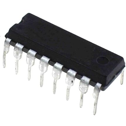 Circuit intégré noir avec 14 broches argentées