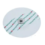 Électrode ECG ronde avec connecteur métallique au centre