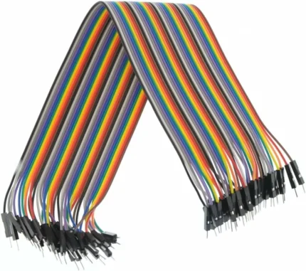 Câble ruban multicolore avec connecteurs mâles