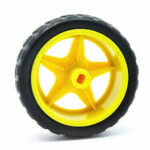 Roue jaune 65mm pour robot