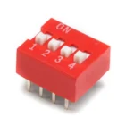 Interrupteur DIP rouge à 4 positions avec broches métalliques