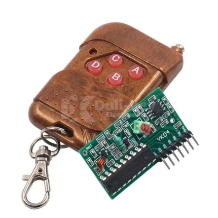 Télécommande RF marron avec récepteur électronique vert