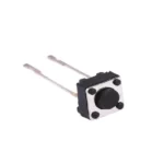 Bouton poussoir tactile noir avec 4 broches métalliques