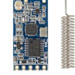 Module électronique bleu avec antenne spirale