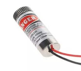 Module laser cylindrique avec câbles rouge et noir