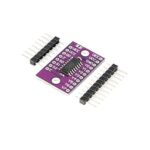 Module électronique violet avec broches et puce centrale