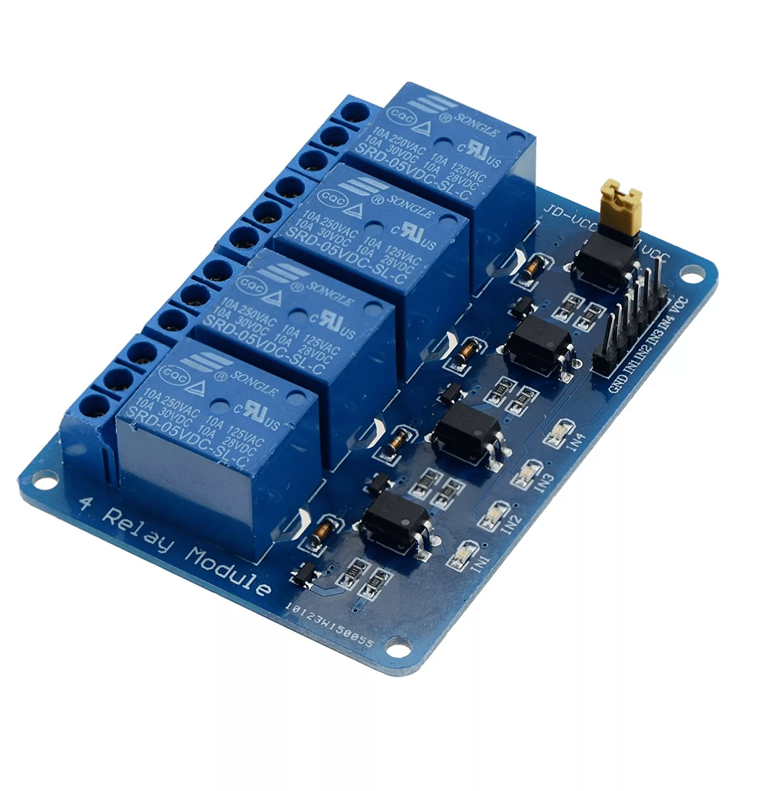 module-relais-4-ch-5v-10a module relais 4ch - Module Relais 4 CH 5V 10A - Didactico Tunisie