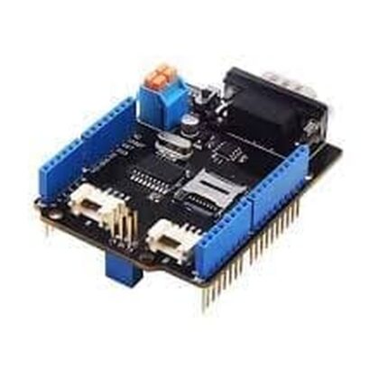 Shield d'extension noir avec connecteurs bleus pour Arduino