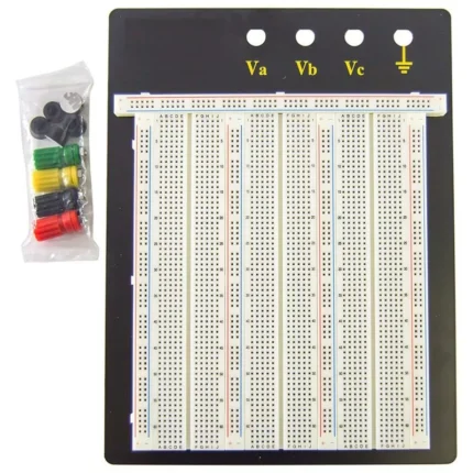 Plaque d'essai avec bornes colorées et connecteurs inclus