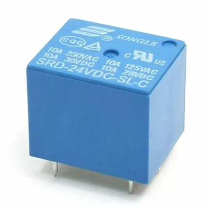 Relais bleu SRD-24VDC-SL-C avec spécifications imprimées