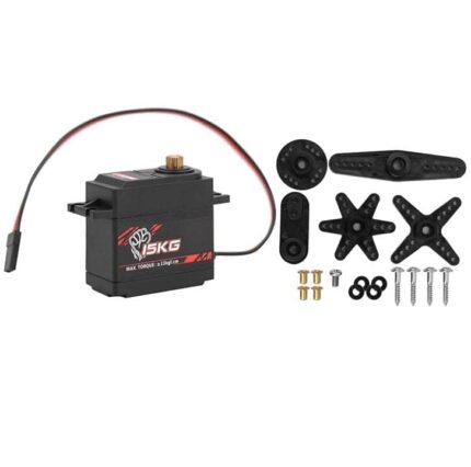Servo moteur 15KG avec divers bras et vis de fixation